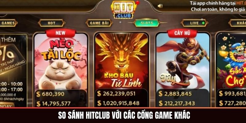 So sánh HITCLUB với các cổng game khác 2026